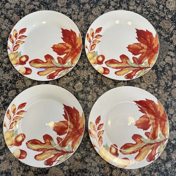 Royal Norfolk Grateful Autimn Stoneware Dinner Plates 10.5” Dinnerware Set Of 4 - Picture 4 of 4